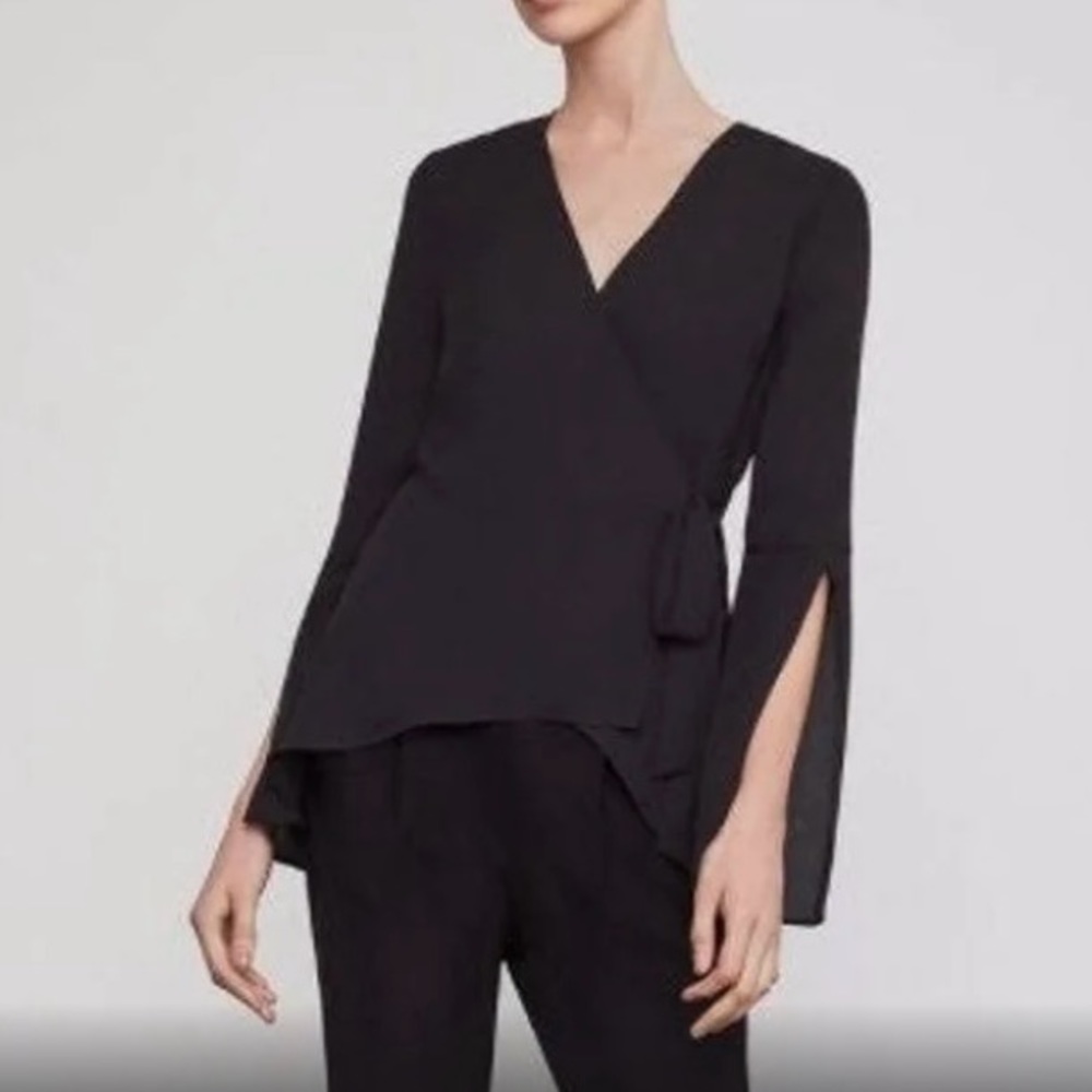 BCBGMaxazria Janine Wrap Shirt with Split Sleeves